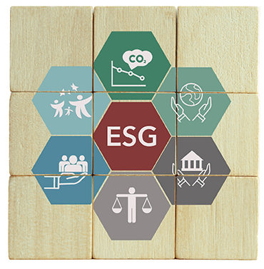 ESG (sigla em inglês para Ambiental, Social e Governança), um conjunto de critérios usados ​​para avaliar empresas. O “E” aborda a responsabilidade ambiental, o “S” refere-se ao impacto social e o “G” foca na ética e transparência na gestão.